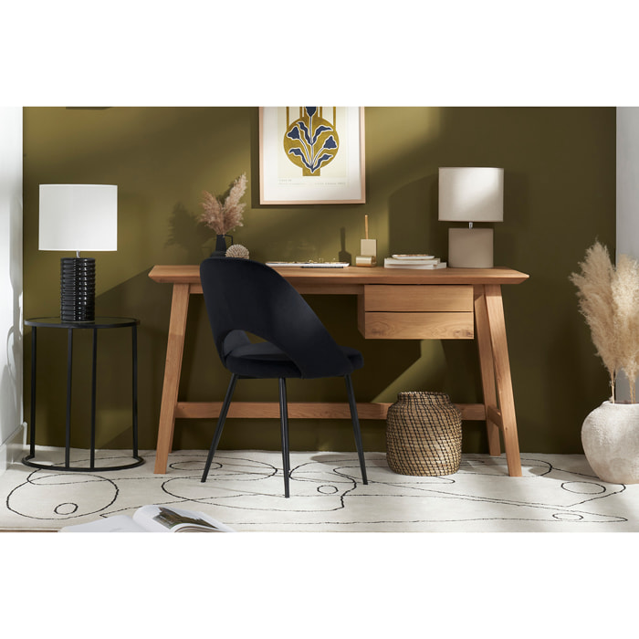 Chaises vintage noires en tissu velours et métal (lot de 2) COSETTE