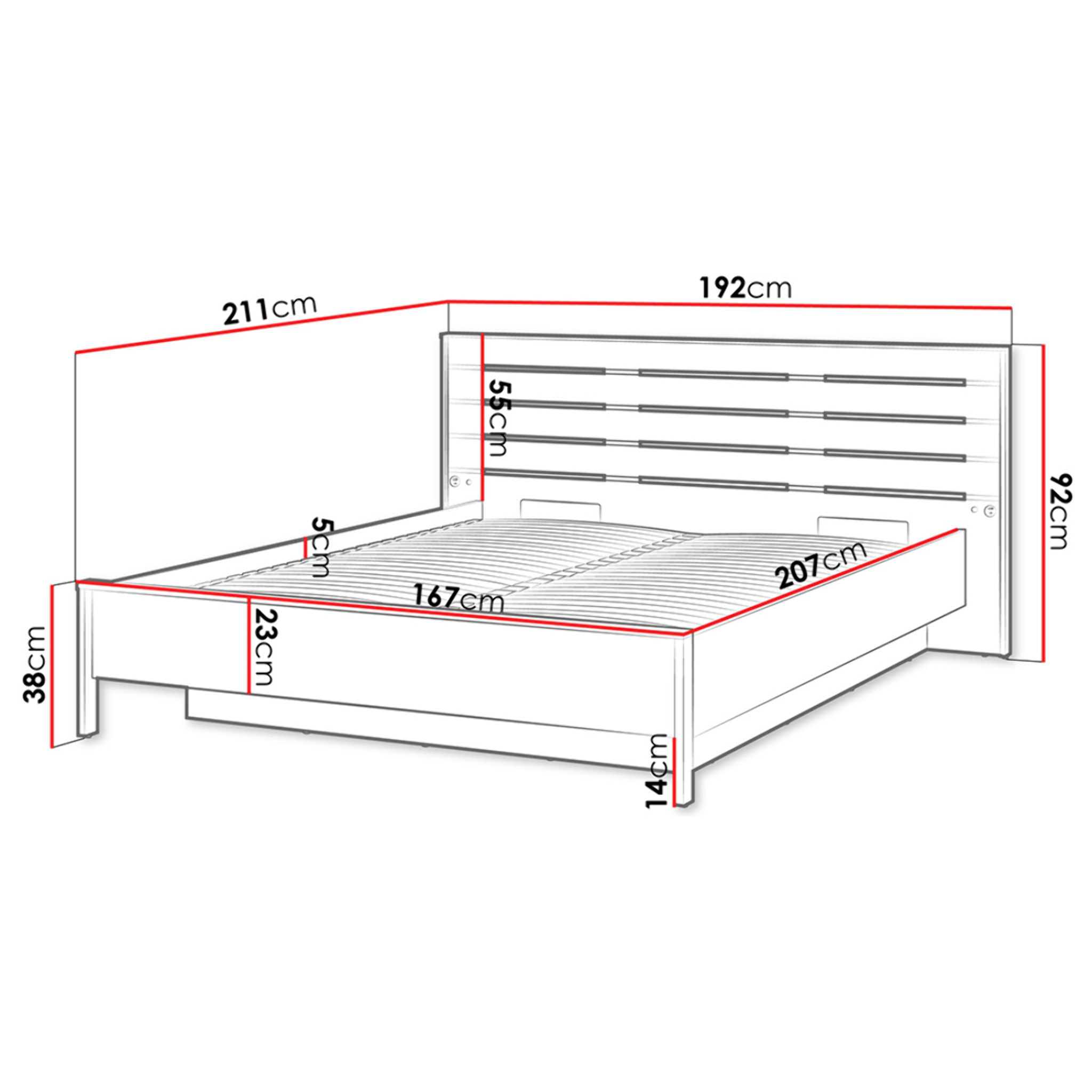 Kimi - lit coffre - 160x200 cm - sommier et port USB inclus - Beige / Noir