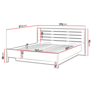 Kimi - lit coffre - 160x200 cm - sommier et port USB inclus - Beige / Noir