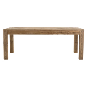 SANDY - Table à manger rectangulaire marron 200x90cm bois Pin recyclé