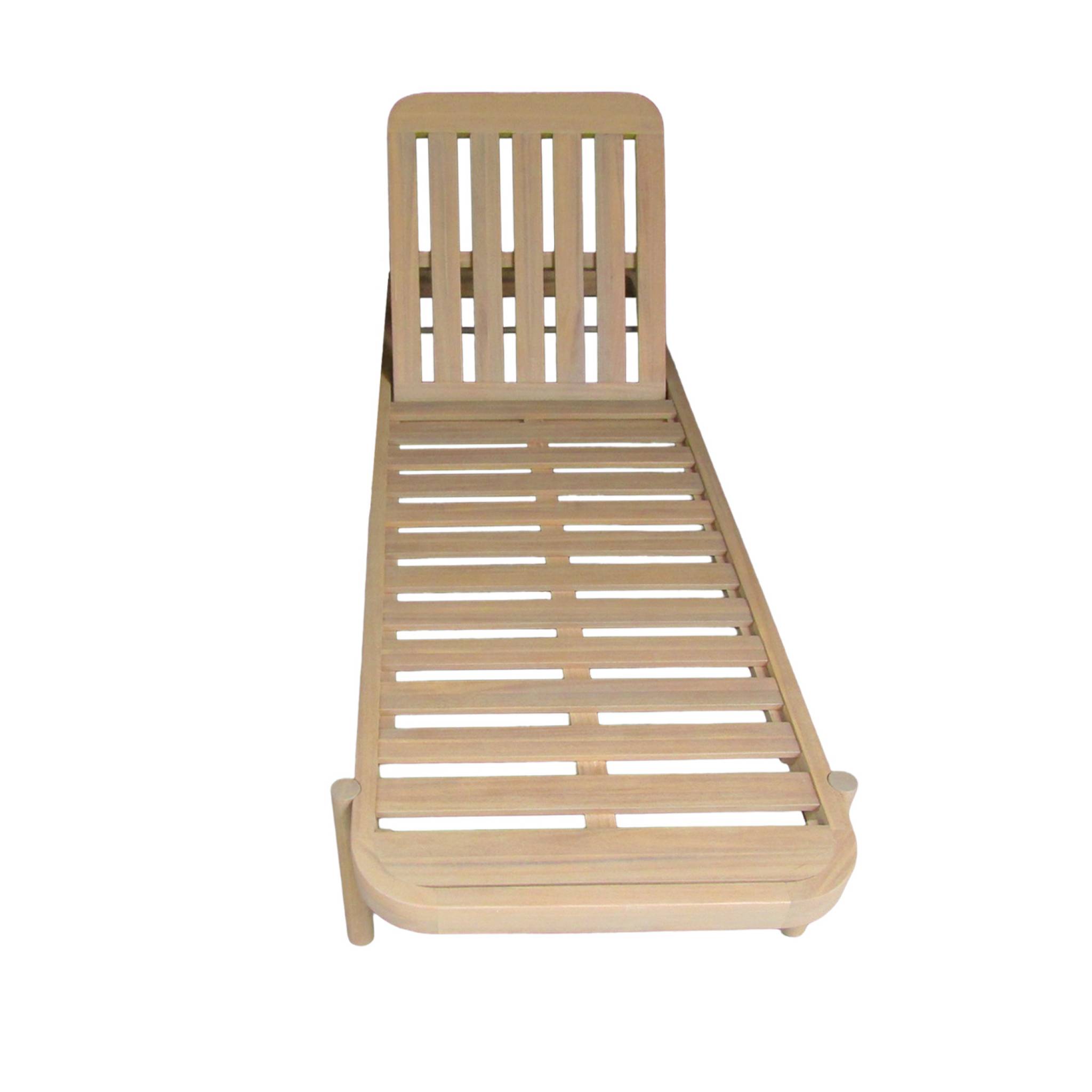 Lot de 2 bains de soleil PUNTA CANA en bois d'acacia. inclinable. déhoussable. coussin beige en polyester