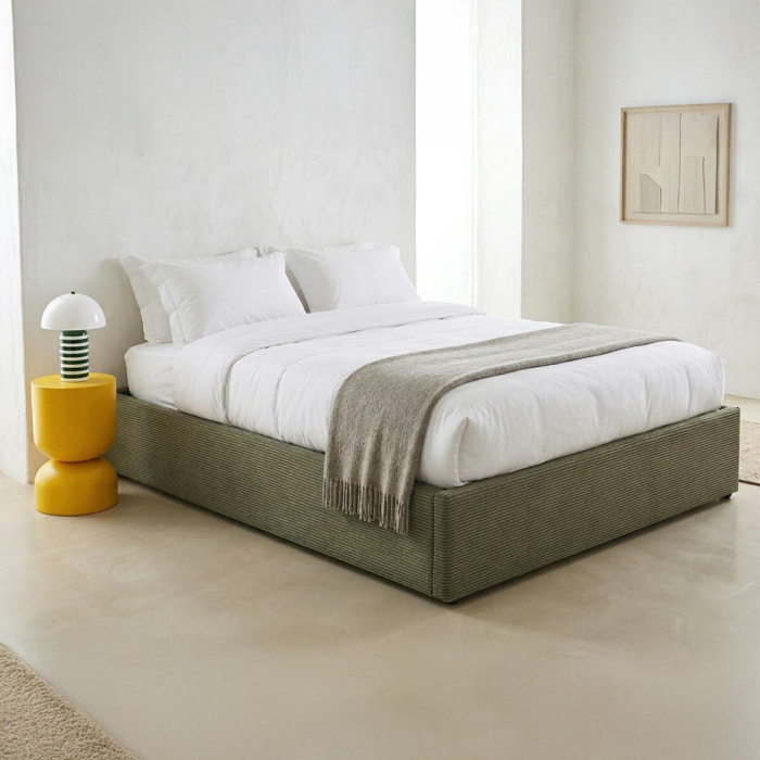 Lit coffre en velours côtelé - HANDY