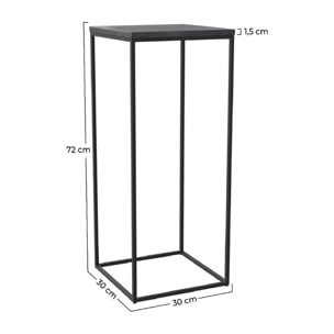 Sellette noire en marbre et pieds en métal - Floki