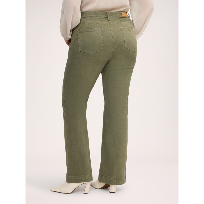 Fiorella Rubino - Pantalones Flare de denim con aplicaciones - Verde