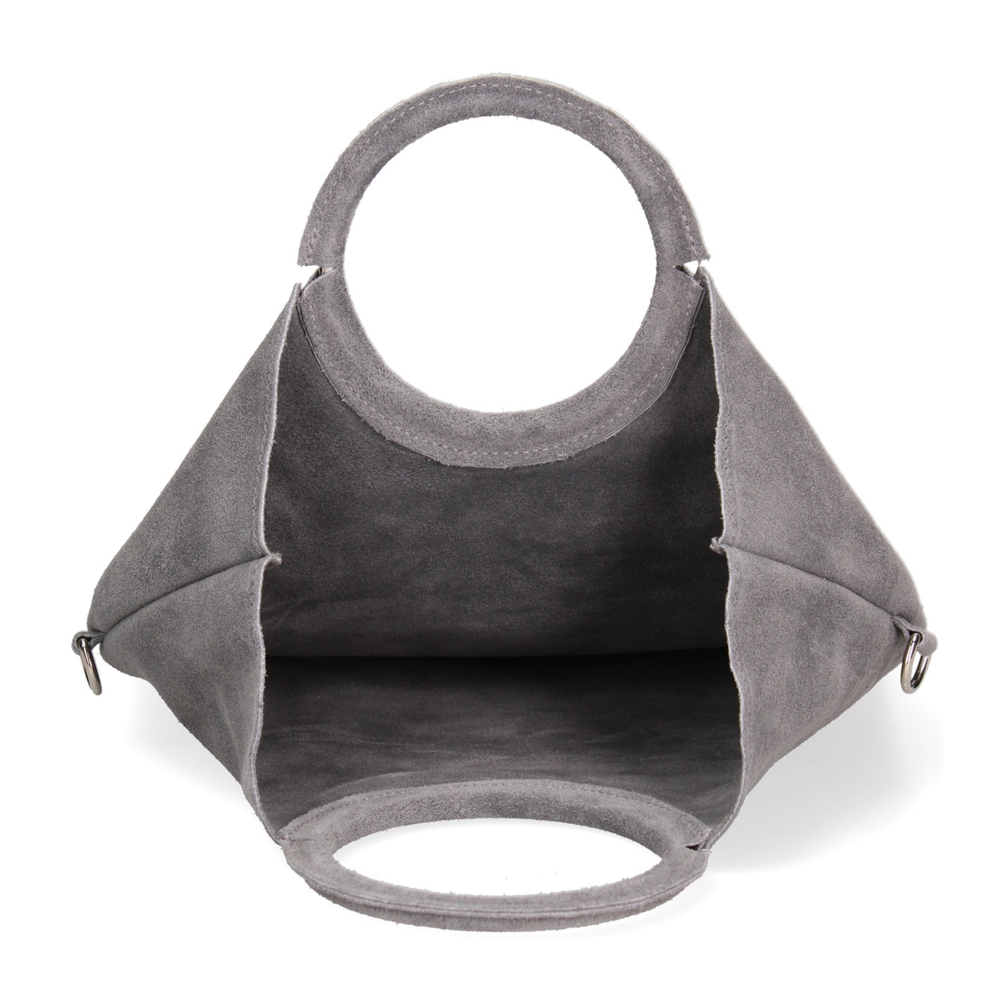 Borsa a mano da donna Made in Italy - Modello Zelia - Pelle scamosciata - 29.0 x 30.0 x 1.0 cm