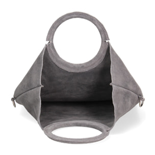 Borsa a mano da donna Made in Italy - Modello Zelia - Pelle scamosciata - 29.0 x 30.0 x 1.0 cm