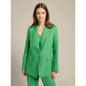 Elena Mirò - Blazer de lino estilo sahariano - Verde