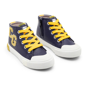 Zapatillas Altas Letras Azul Marino