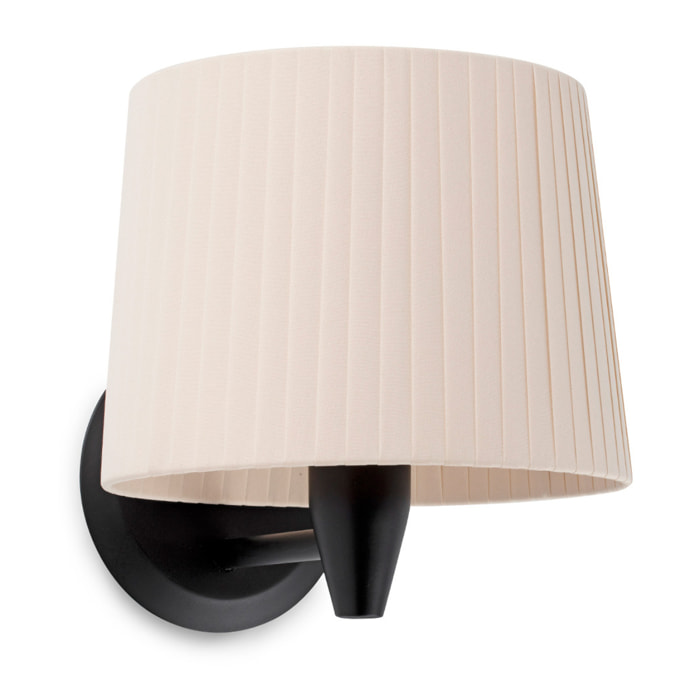 SAMBA Lampada da parete nera/bordata beige