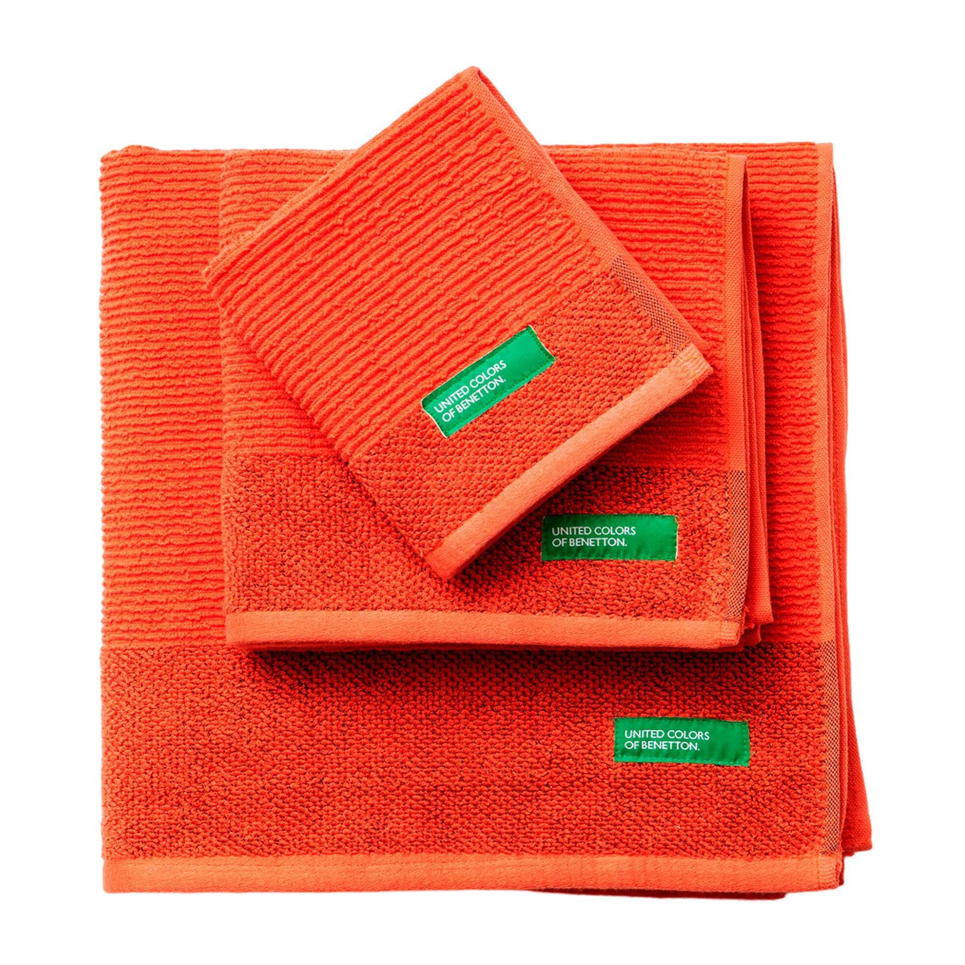 Albornoz con capucha en algodón + set de 3pc toallas de baño 'rainbow' color naranja