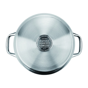 CACEROLA 20X11.5CM 3.3L ACERO INOX IND C/TAPA GOURMET BG