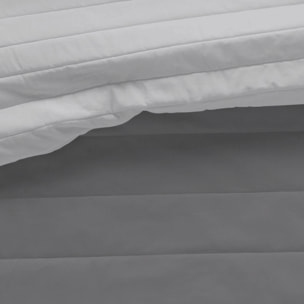 Icehome - Colcha Bouti - Lisa - Reversible - 100% Microfibra - 70 gr/m² - Gris/Gris Claro