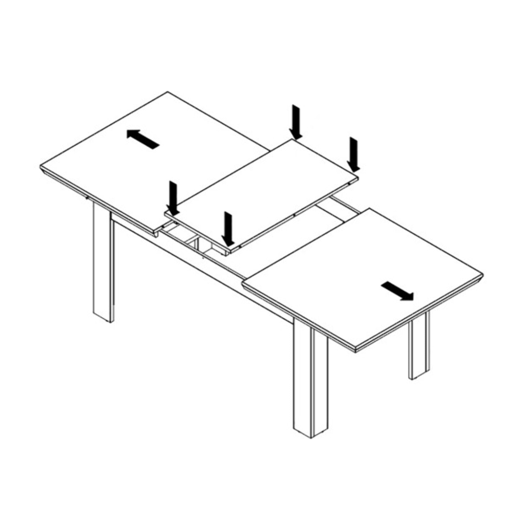 Table de repas extensible 160/206cm en bois effet chêne blanchi - ILONA