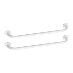 Lot de 2 barres de maintien droite PMR PELLET Essentiel acier époxy 60 cm blanc