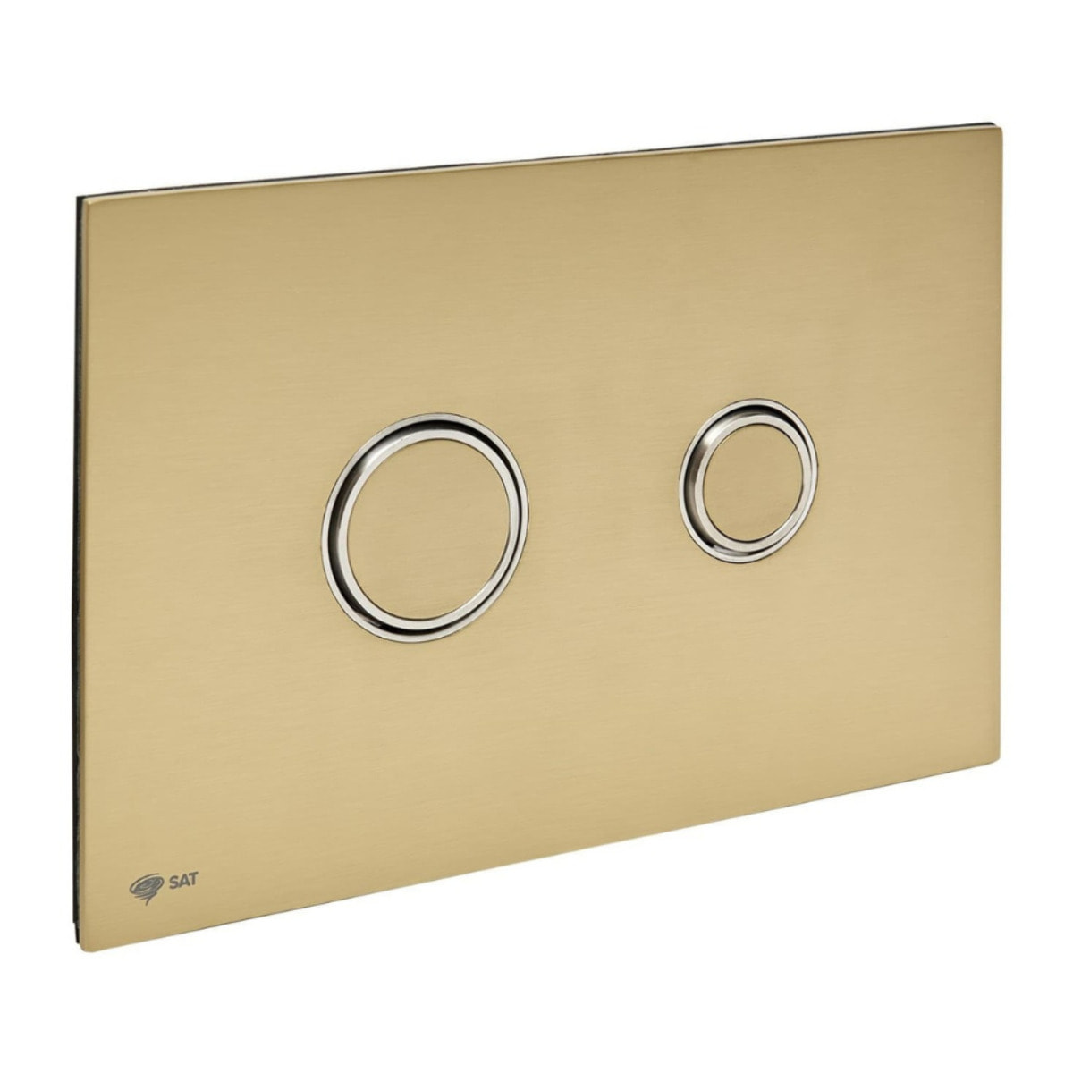 Plaque de commande double touche en acier inoxydable, traitement PVD, or mat (SATATBG)