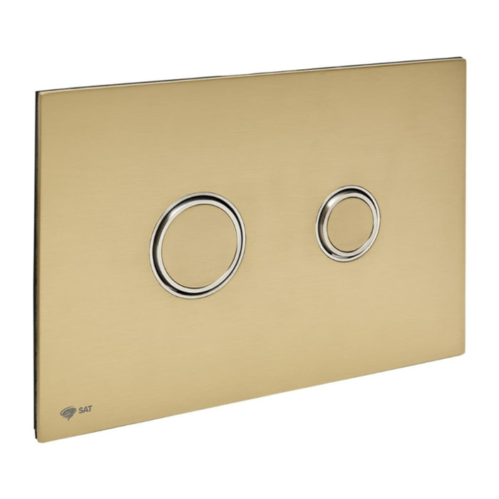 Plaque de commande double touche en acier inoxydable, traitement PVD, or mat (SATATBG)