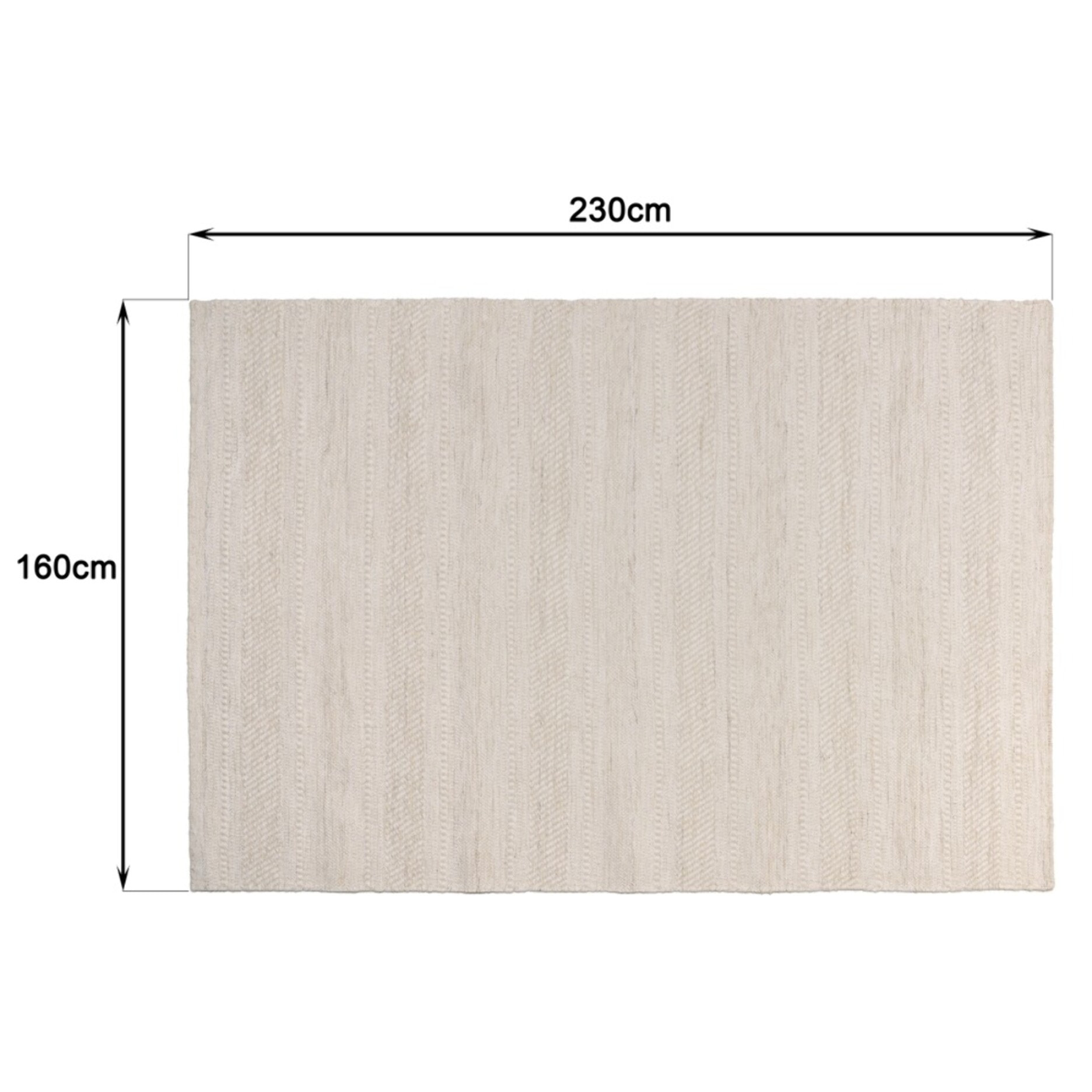 SACHA - Tapis rectangulaire 160x230cm laine texturée nuances de beige