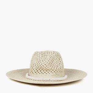 Cappello effetto cowboy in rafia