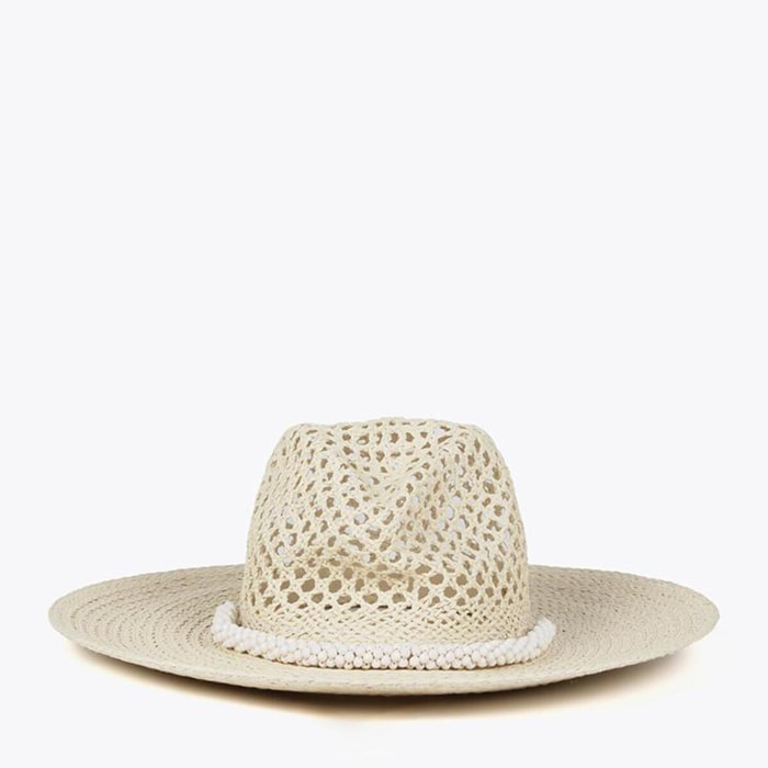 Cappello effetto cowboy in rafia