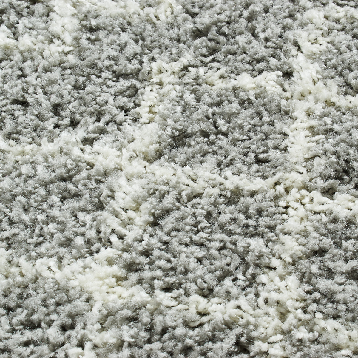 Asma - tapis shaggy de salon en laine artificielle style berbère gris et blanc - 150x220cm