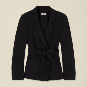 Oltre - Blazer con fajín para anudar - Estampado negro