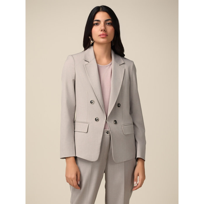 Oltre - Blazer con pespuntes de tipo sastre - Tórtola