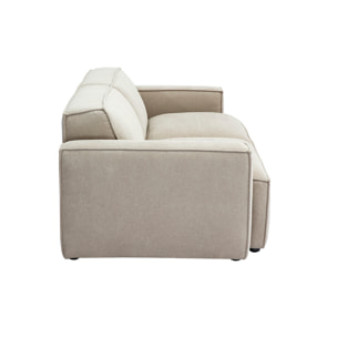Canapé modulable 3 places en tissu effet velours texturé beige SPLIT