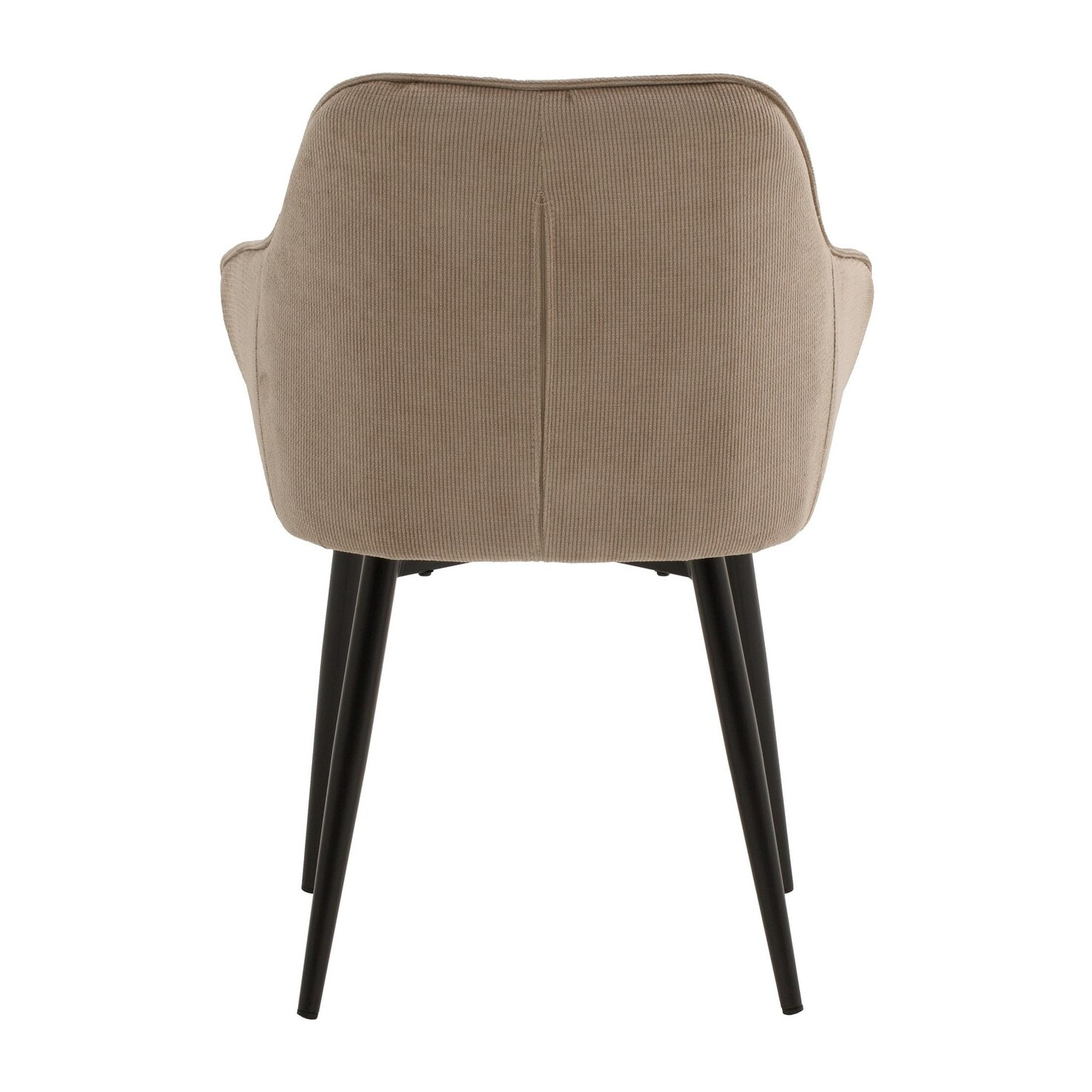 Set di 2 poltroncine HAMMERSMITH in tessuto beige e gambe in metallo nero, con braccioli