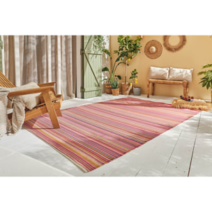 CAPRI - Tapis d'extérieur à motif rayure dégradée - Rose