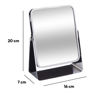 Miroir sur pied pivotant en métal