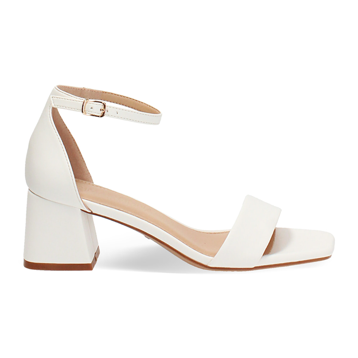 Sandalias blancas tacón 5,5 cm