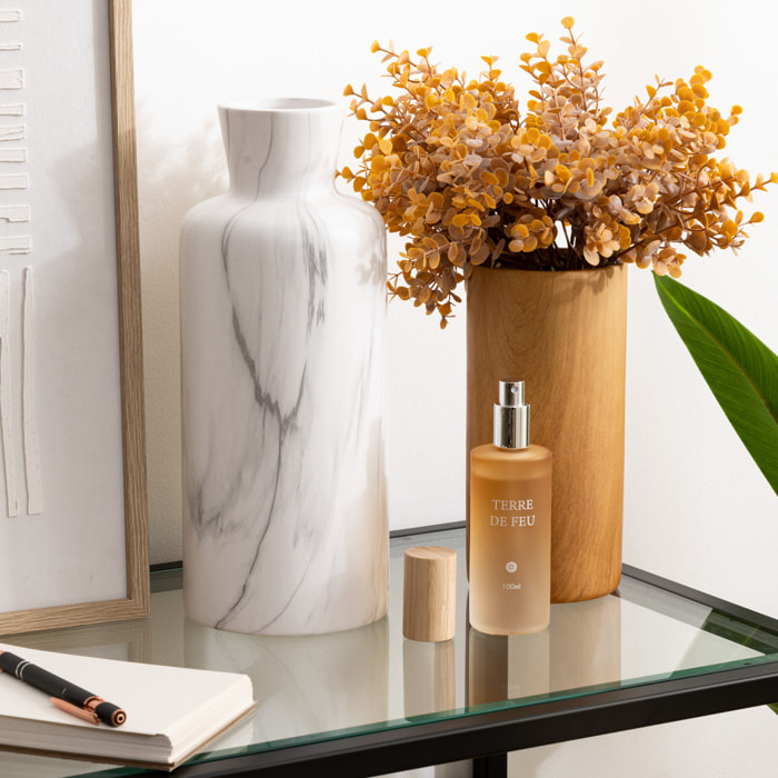 Vase effet marbre "Sao" céramique noir & blanc H30cm