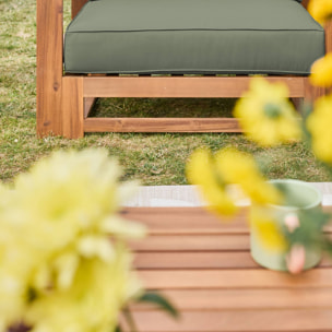 Salon de jardin bois d'acacia 5 places MENDOZA