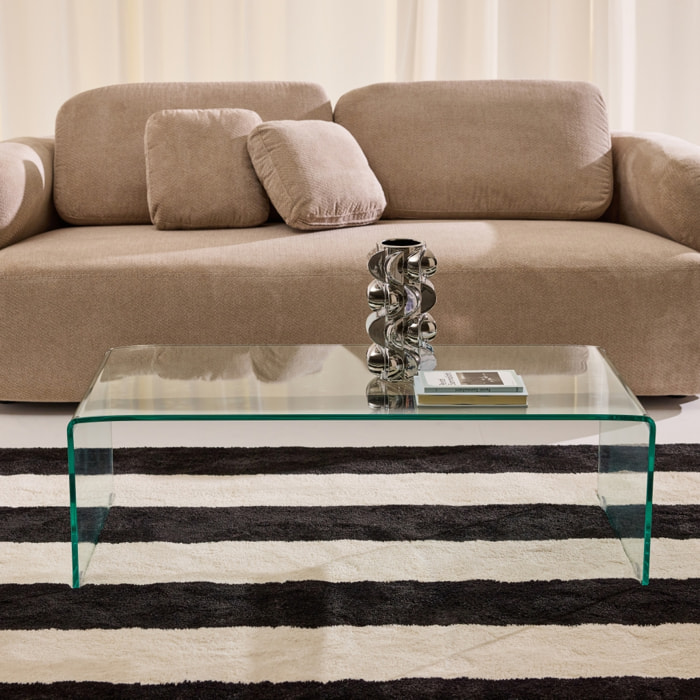 Table basse rectangulaire verre trempé GLINTZ