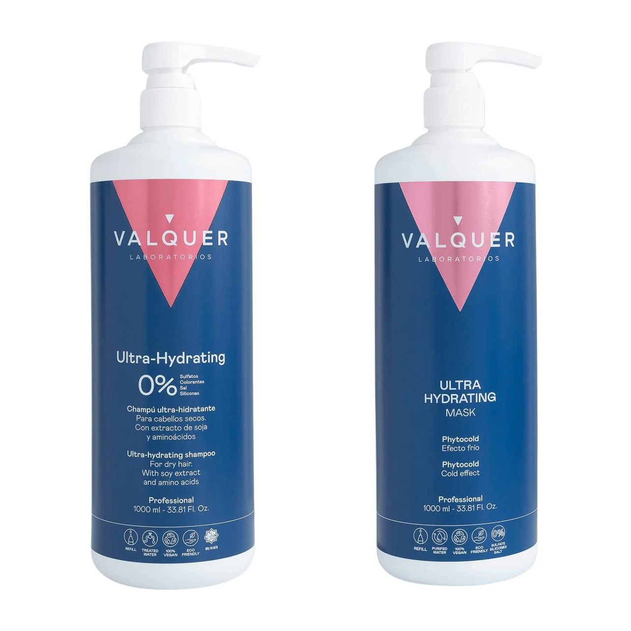 Valquer Pack Ultrahidratante. Champú 1000 ml + Ice Hair Mask 1000 ml