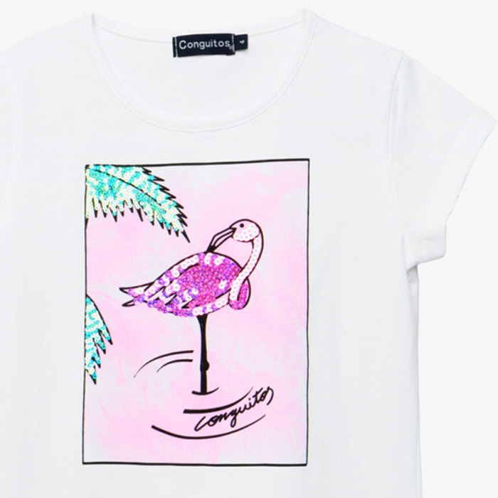 Camiseta de Niña Flamenco Lentejuelas