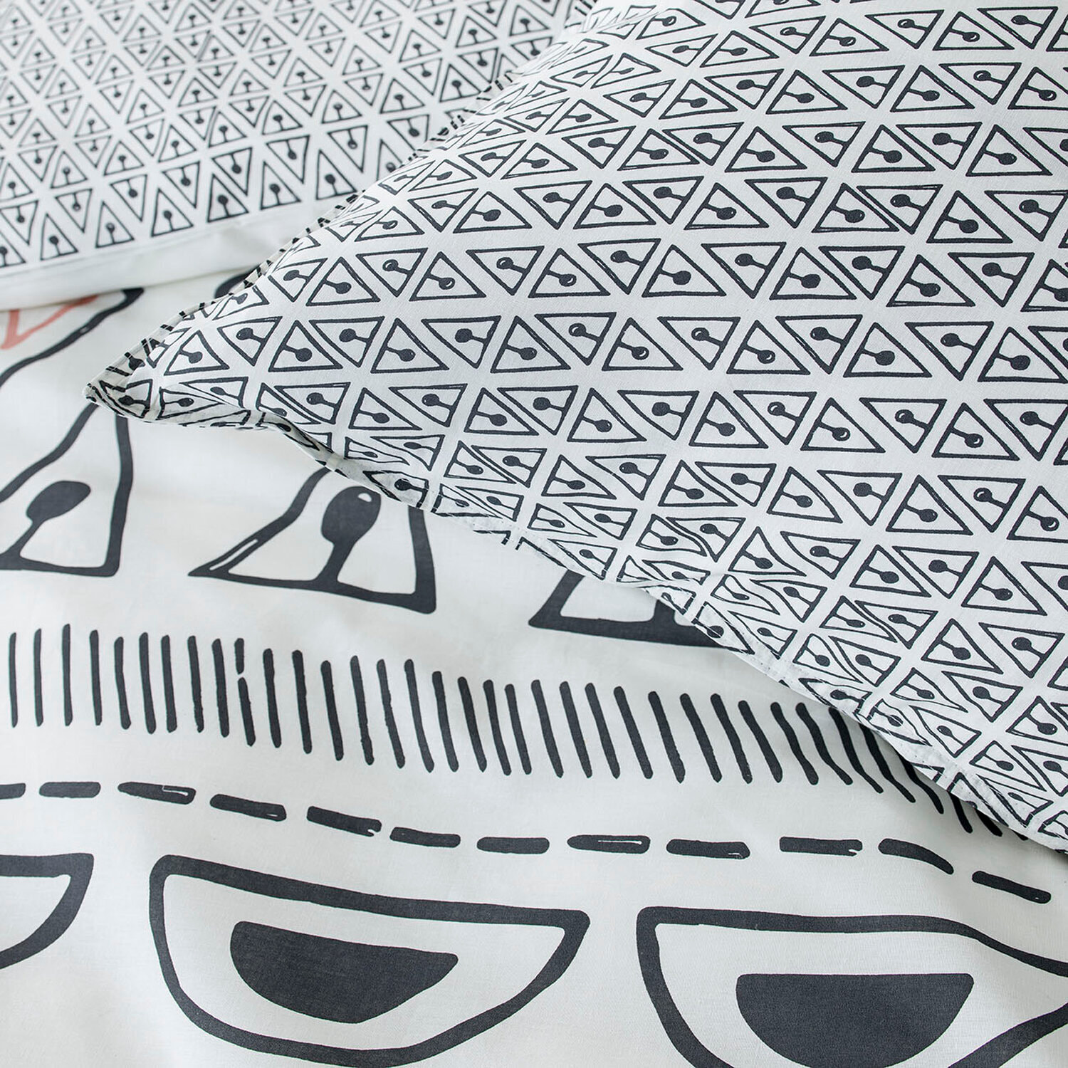Parure housse de couette réversible. 3pcs 100% coton 57fils sunshine