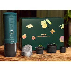 Cafetière portable OUTIN Nano vert + adaptateur Basket Plus - coffret de Noel