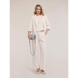 Motivi - Chaqueta blazer con gemelos joya - Blanco