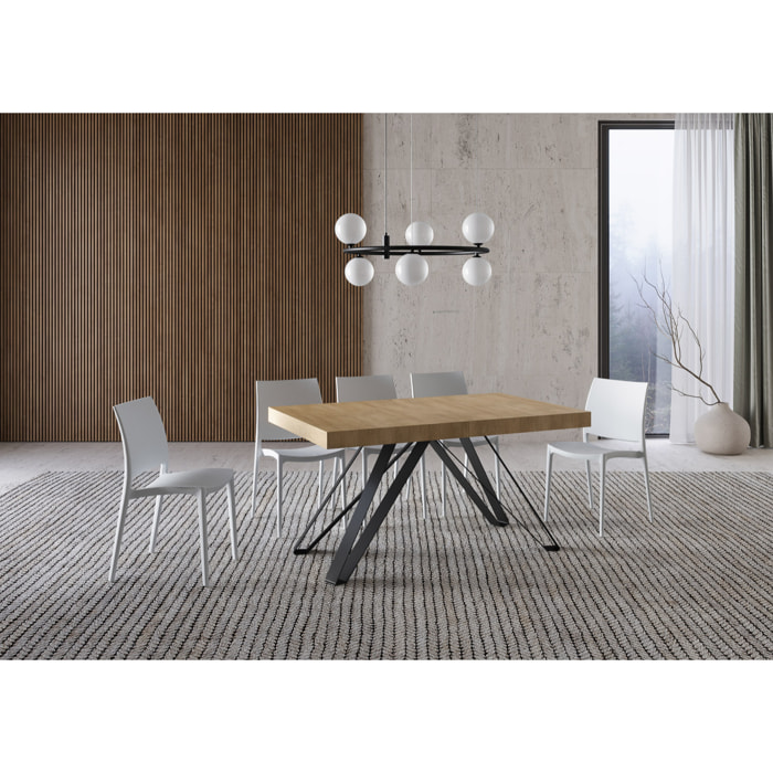 Tavolo allungabile 90x160/420 cm Terium quercia natura gambe antracite