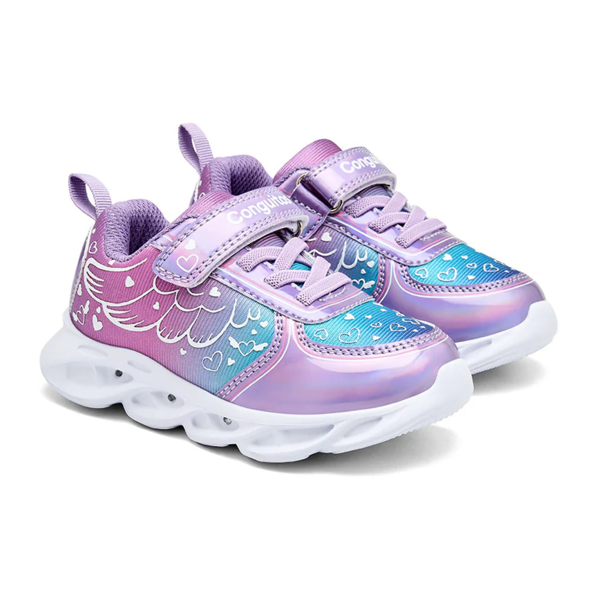 Zapatillas De Luces De Niña Con Cordones Elásticos