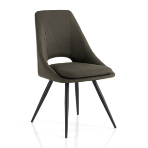 Tomasucci Ensemble de 2 chaises BETTA GRIS FONCÉ