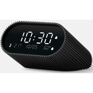 Réveil LEXON Ray Clock Thermomètre et Hygromètre Noir