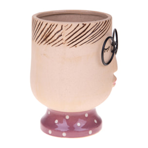 Vaso Testa Donna Con Occhiali - Pezzi 3 - 12,5xH16x11,7cm - Bianchi Dino SpA