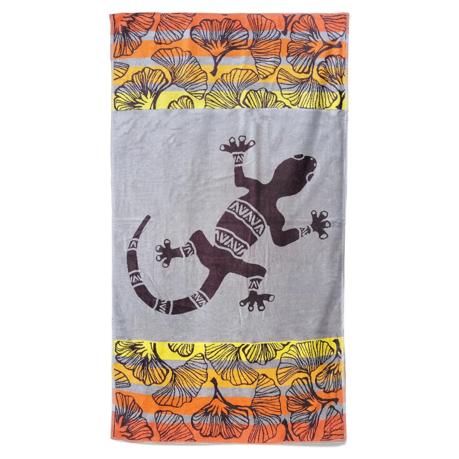 Serviette de plage éponge velours Jacquard - Homok - 95x175cm - 440g/m²