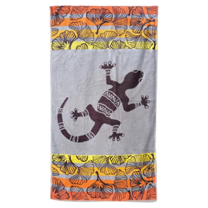 Serviette de plage éponge velours Jacquard - Homok - 95x175cm - 440g/m²