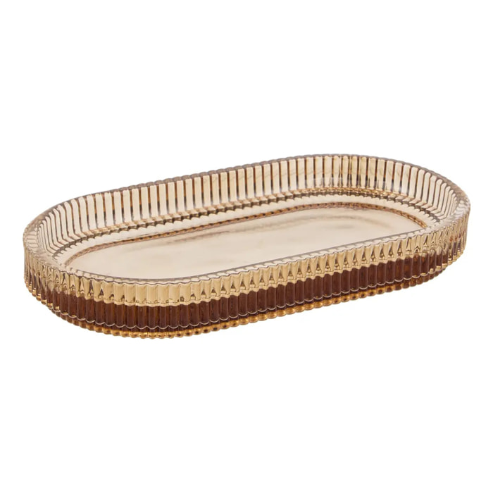 Plateau de salle de bain ovale Solis ambre