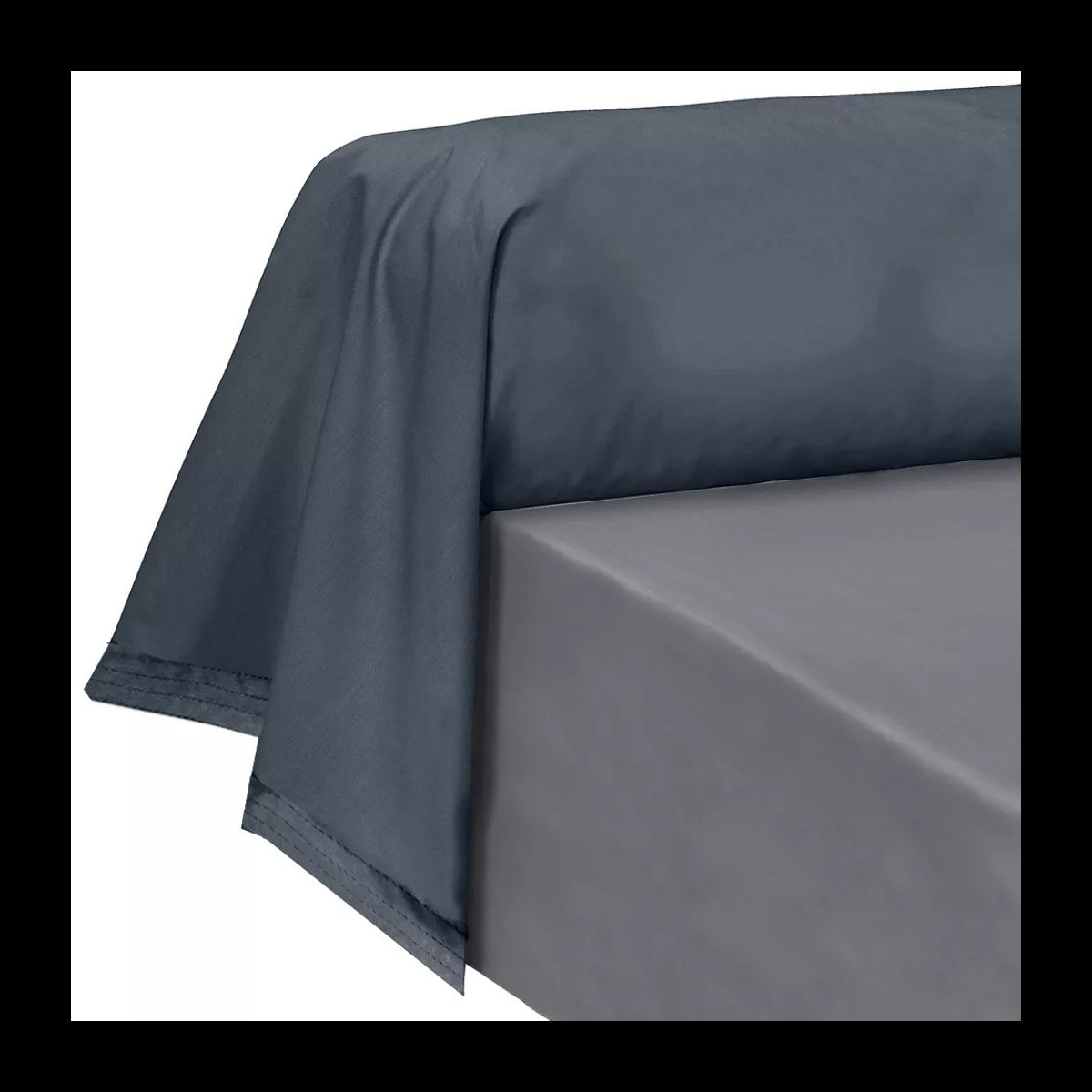 Taie de traversin percale de coton uni bleu La percale francaise bleu