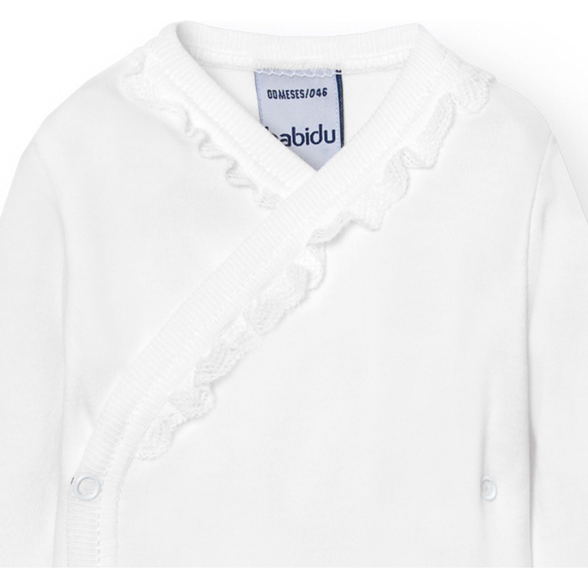 Body cruzado bebé manga larga puntilla