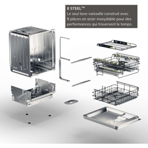 Lave vaisselle encastrable ASKO DSD544B écran tactile et bras de lavage inox